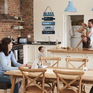 Bless the Food Before Us Sign Farmhouse Kitchen Decoración de pared personalizada Rústico Comedor Arte de la pared Decoración Vintage Colgando Letreros de madera - Product Image 4