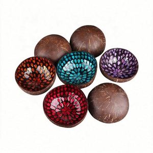Cuencos Decorativos de Concha de Coco Pulida Estilo Bohemio Ecológicos al por Mayor de Moda 2021 con Llavero - Product Image 3