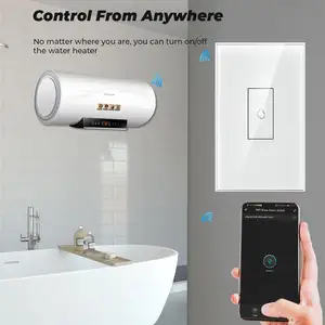 Temporizador de água elétrico eua, temporizador de voz elétrico google home alexa echo 20a tuya, interruptor de parede inteligente wifi