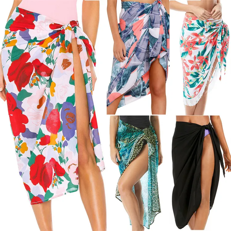 2022 NEW Design Swim Beach Sarong Animal Printed Wrap Skirt Swimwear lady beach Cover up For Women