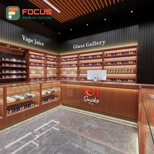 ตู้โชว์ร้านขายบุหรี่แบบโมดูลาร์ ตู้โชว์ไม้และกระจกพร้อมไฟ LED ตู้โชว์ยาสูบ - Product Image 2