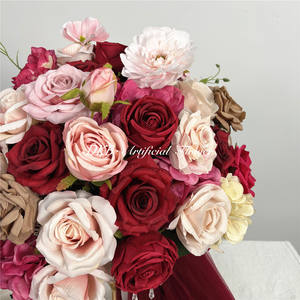 ของตกแต่งงานแต่งงานลดราคา DKB  ช่อดอกไม้ประดับโต๊ะงานแต่งงานขนาดใหญ่ หรูหรา ดอกกุหลาบสีขาวทำจากผ้าไหมเทียมขนาดใหญ่ - Product Image 4