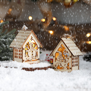 Casas de Madera para <span class=keywords><strong>Pueblo</strong></span> Navideño, Mini Casas de Madera Navideñas, Regalo para Decoración de Fiestas Navideñas de Invierno - Product Image 3