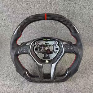 Volant en cuir et fibre de carbone <span class=keywords><strong>Mercedes</strong></span> Benz Classe A, Classe C, Classe E pour modèles AMG W205/W204/W218/W207/C63/A45 W212 - Product Image 1