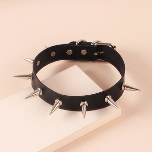 Collar de cuero PU con remaches largos, estilo Lolita Dark Wind, exagerado y a <span class=keywords><strong>la</strong></span> moda, novedad transfronteriza para Europa y Estados Unidos - Product Image 2