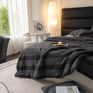 Couverture en <span class=keywords><strong>fausse</strong></span> <span class=keywords><strong>fourrure</strong></span> de lapin Teddy - Nouveau style à prix abordable, idéale pour couvrir le lit ou décorer, couverture de canapé de luxe en polaire Sherpa - Product Image 4