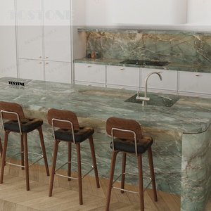 <span class=keywords><strong>Isla</strong></span> de Cuarzo Verde <span class=keywords><strong>Esmeralda</strong></span> Natural de Brasil, Hecha a Medida por Tostone, de Dos Niveles, para Estación de Desayuno Buffet de Hotel - Product Image 5