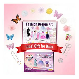 DIY Plastic <b>Sewing</b> <b>Kit</b> for Kids Fashion Design Mannequin Fabric Templates Accessories Tools Tutorial Video Gift Ages Seven - Product Image 3