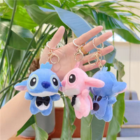 En gros, Porte-clés Peluche Kawaii Mignon Rose et Bleu, Modèle Rehaussé, avec Rembourrage en Coton PP, pour Cadeau