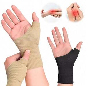 1 Par de Guantes de Compresión para Muñeca con Soporte Aislante y Transpirable de Spandex, Almohadillas de Gel para Pulgar, para Lesiones y Artritis - Product Image 1