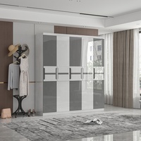 Prix de gros haute brillance très grande taille placard de rangement chambre à coucher complète mobilier d'usine personnalisé en bois maison grande chambre à coucher ensemble