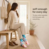Chaussettes imprimées tie-dye, chaussettes en coton extensible et spandex, chaussettes douces et confortables, chaussettes à motifs colorés, vente en gros