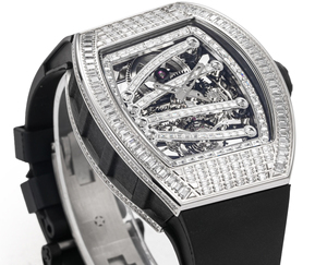 Fashion High End Watch Diamond <b>studded</b> Stainless Steel Case Rubber Strap Popular Business Watch <b>Men's</b> Mechanical Watch - Product Image 3