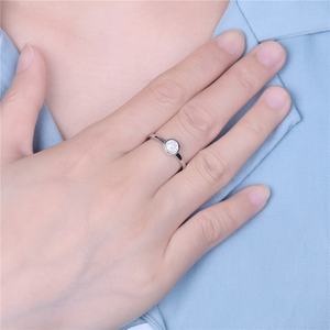 Bague de fiançailles en argent sterling plaqué rhodium pour femme Sun Star, cadeau de mariage, bijoux empilables tendance - Product Image 6