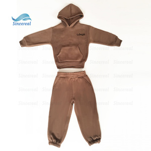 Tùy chỉnh OEM Toddler cô gái trẻ em quần áo 2 mảnh bộ trẻ em Tracksuit Hoodies và Sweatpants quần áo trẻ em Jogger sweatsuit Set - Product Image 4