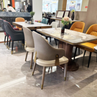 Ensemble de table et chaises de salle à manger en marbre, style nordique moderne, pour la maison et les restaurants