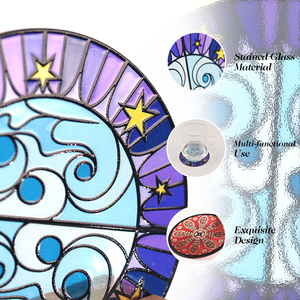 Customizable Stained Glass Art Divination Style Starry Sky Patterns Glass <b>Coaster</b> 10cm 4mm Thick <b>Heat</b> Resistant Hot Drink Mat - Product Image 3