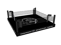 Ring de boxe Muay Thai standard de compétition, taille 4mX4m 5mX5m, rings de boxe, cages MMA, couleur noire, escalier pour salle de boxe