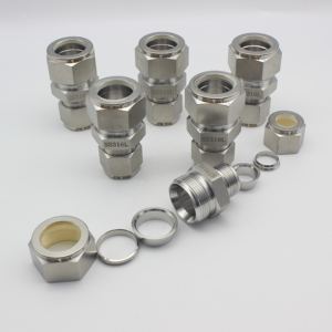 SS Union de tube d'extrémité droite haute réduction égale 2 raccords de tube de presse à virole Raccords de tube de A-LOK CPI Écrou de bague de coupe d'<span class=keywords><strong>olive</strong></span> - Product Image 1