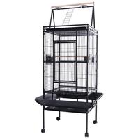 Vente en gros Grande cage en acier pour perroquets Cage à oiseaux avec toit Cage d'élevage