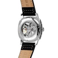 Montre mécanique Skmei 9271 pour homme, mouvement automatique, aiguilles luminescentes, squelette creux, bracelet en cuir, montre masculine