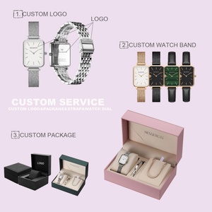 Reloj de Lujo para Mujer, para Uso en Moda y Negocios, Personaliza tu Logotipo, Reloj Cuadrado con Correa de Acero Inoxidable - Product Image 3