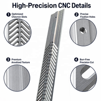 Grille de ventilation en aluminium usinée CNC sur mesure à fentes chevron pour armoire électrique industrielle, service OEM ODM