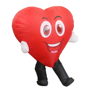 Costume de la Saint-Valentin, costume cœur d'amour, costumes drôles pour hommes et femmes, costumes cosplay rouges pour anniversaire, fête, fournitures pour fêtes - Product Image 5