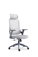Chaise de bureau ergonomique moderne JOHOOFURNITURE en PP avec appuie-tête réglable, cadre gris, coussin épais confortable