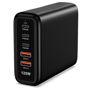 Chargeur 120w multi-ports chargeur USB-<span class=keywords><strong>C</strong></span> 65W PD charge rapide <span class=keywords><strong>prise</strong></span> de bureau Compatible pour <span class=keywords><strong>Apple</strong></span> pour ordinateur portable Slim Design EU US 20V - Product Image 1