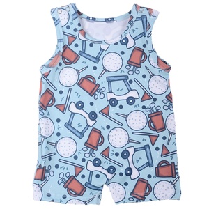 Mono de Verano Personalizable para Bebé Niño, Estampado de Tiburón, Chaleco con Broches, Pantalones Cortos, Tallas Grandes, Logotipo Personalizable de Fábrica para Niños Pequeños - Product Image 4