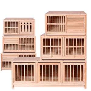 Cage à oiseaux naturelle en <span class=keywords><strong>bois</strong></span> massif rectangulaire pour animaux de compagnie, chat, chien, famille, cage à pigeons, cage de reproduction, boîte en <span class=keywords><strong>bois</strong></span> - Product Image 1