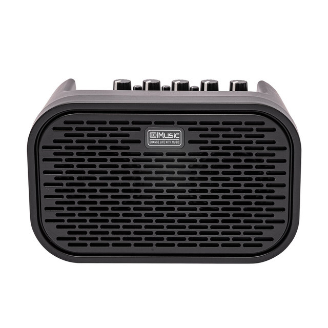Portable 10-Watt Plastic Electric Guitar Amplifier with 3-Band EQ Distortion Delay Built-In Battery Full Range Speakers