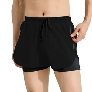 Custom Logo Mens Swim Trunks With Zipper Pockets Black Boxer Beach Swimming Board Shorts OEM Wholesale Sports For Pool