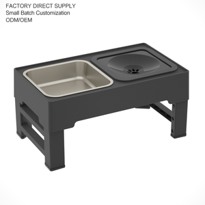 Gamelle surélevée pliable pour animaux de compagnie, en ABS, motif uni, anti-étouffement et anti-ballonnements, avec support - Product Image 1