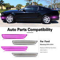 Lampu Sein Samping LED Sequential Scan untuk Mobil Ford Mustang 2010 2014 Lensa Bening Ungu Pink Lampu AR3Z 15A201 2 Buah