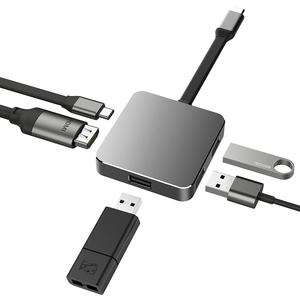 Carini Mini Hub USB-C 3.0 in Metallo per Laptop e <span class=keywords><strong>Macbook</strong></span> <span class=keywords><strong>Air</strong></span>, Disponibili con Caricatore PD - Product Image 1