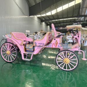 2026 High-grade Princess <b>Cinderella</b> <b>Horse</b> Carriage for Sale Pink Four-wheeled Sightseeing Carriage - Product Image 5