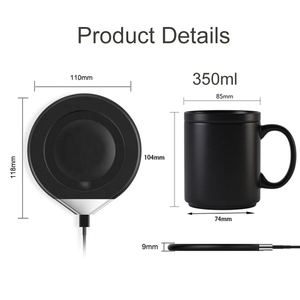 Novedades, Taza Termostática de Cerámica <span class=keywords><strong>2</strong></span> en <span class=keywords><strong>1</strong></span> de 55 Grados, Calentador de Tazas para Café y Leche, Cargador Inalámbrico para Teléfono - Product Image 6