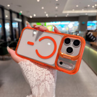 IVYMAX Magnetische Kleurrijke Wave Transparante Verborgen Stand Telefoonhoes met Camera Ringstandaard voor iPhone 16 17 18 Pro Max Cover