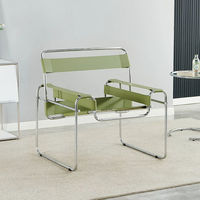 Fauteuil de salon moderne en cuir PU blanc avec pieds en métal chromé, durable et écologique