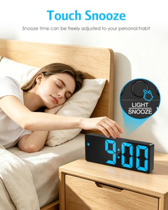 Horloge de table numérique moderne et intelligente pour chambre à coucher, avec USB, grand écran LED, miroir, réveil électronique - Product Image 4