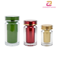 Flacon de médicaments en plastique PET à double paroi, avec couche extérieure transparente, pour capsules, compléments alimentaires et vitamines