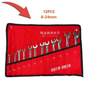 High Quality 8pcs DIY OEM <b>Roll</b> up Pouch <b>Bag</b> Double Open End Combination Wrench Kit CR-V Material - Product Image 3