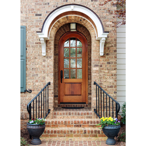 Porta <span class=keywords><strong>d</strong></span>'<span class=keywords><strong>Ingresso</strong></span> Principale in Legno Massello con Arco in Vetro, Design in Legno per Case - Product Image 6