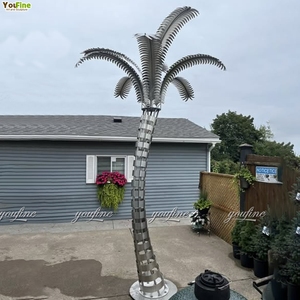 Escultura <span class=keywords><strong>de</strong></span> palmera <span class=keywords><strong>de</strong></span> metal <span class=keywords><strong>de</strong></span> <span class=keywords><strong>acero</strong></span> inoxidable con decoración <span class=keywords><strong>de</strong></span> jardines tropicales exóticos - Product Image 4