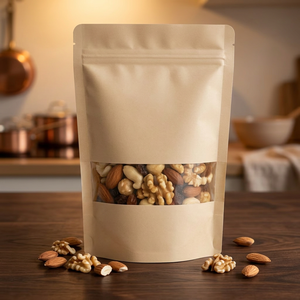 Sachets Doypack Personnalisés Imprimés en Gros, Biodégradables, Qualité Alimentaire, Refermables avec Fermeture Éclair, en Papier Kraft pour Noix, Chips et Snacks - Product Image 2