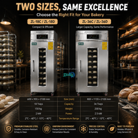 Nouvelle Armoire de Fermentation Réfrigérée Professionnelle en Acier Inoxydable à 36 Plateaux avec Écran Tactile pour Pains et Pâtes