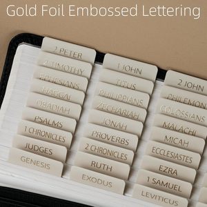 Onglets de Bible laminé<span class=keywords><strong>s</strong></span> (lettrage gaufré à l'or), onglets de Bible pour femmes et hommes, autocollants à grand format repositionnables - Product Image 4