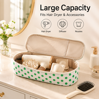 Large Capacity Polka Dot Hair Tools Travel Bag Portable Hair Dryer Storage Organizer Case for Blow Dryer Nozzles Accessories